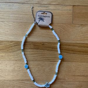 NWT Earth Elements Blue Hawaiian Flowers Necklace
